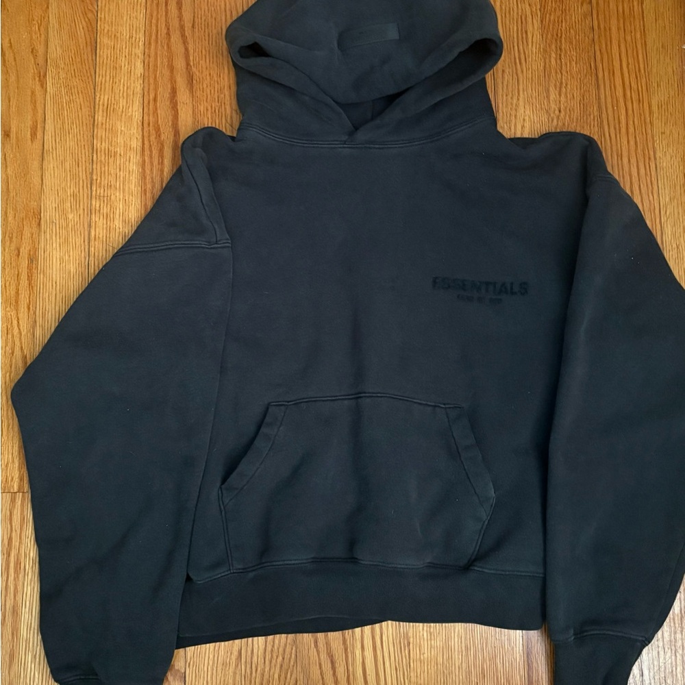 Essentials Men's Black Crewneck Hoodie Sweatshirt